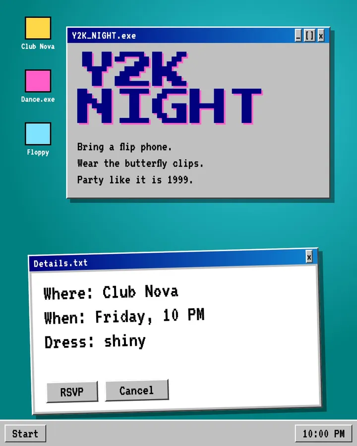 Y2K Night poster